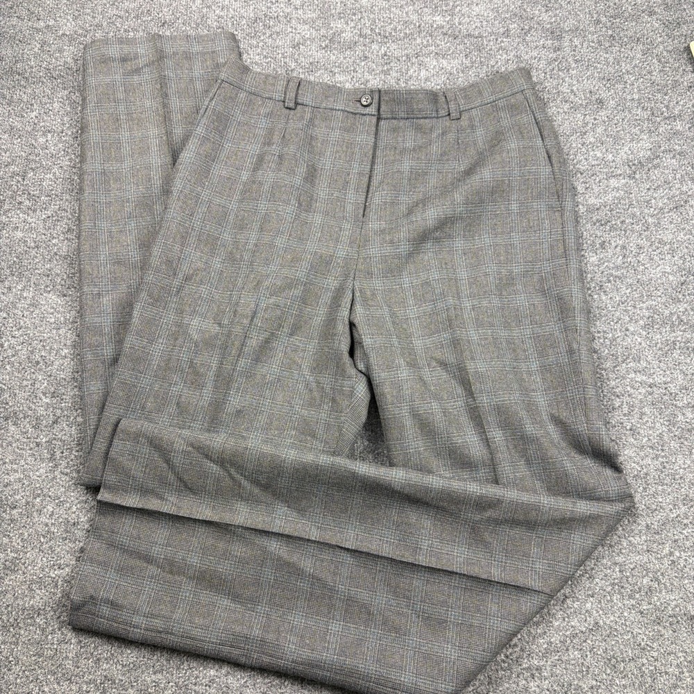 Pendleton Womens 10 100% Virgin Wool Plaid Dress Pants Gray